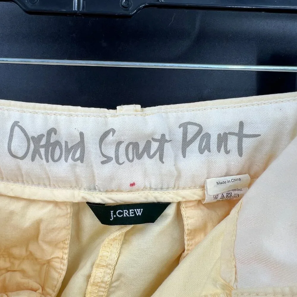 J. Crew Oxford scout pants butter yellow city fit chino pixie preppy tennis‎ 8